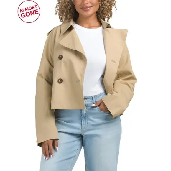 RAG & BONE Talia Khaki Crop Trench Jacket - Picture 4 of 10